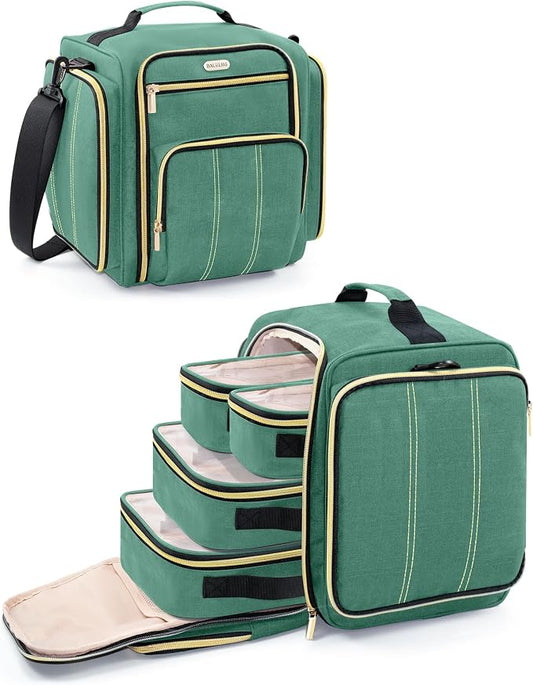 BALULHG Large Travel Makeup Bag - Cosmetic Organizer with 4 Removable transparent Inner Pockets, Multi-functional Toiletry Bag for Accessories & Brushes, Women's Beauty Case,Patent Pending by BALULHG