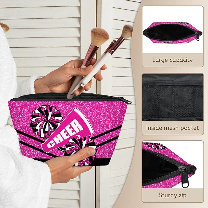 Cheerleading Dance Bag for Women Cheer Team Sport Gym Makeup Cosmetic Bag 2 Pcs Set - Image 7