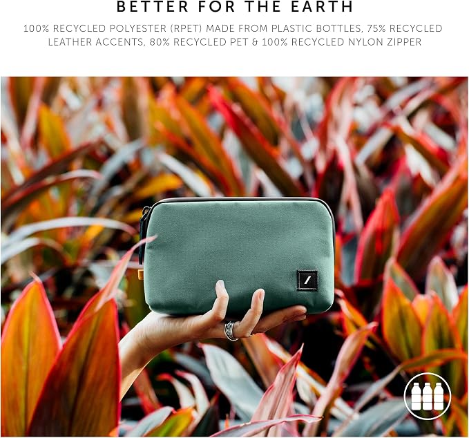 Native Union Stow Lite Organizer W.F.A Tech Organizer – Minimalist Travel Pouch Made of Recycled Materials for Everyday Accessory Storage & Protection – Stores Cables, Chargers & More (Slate Green) - Image 4