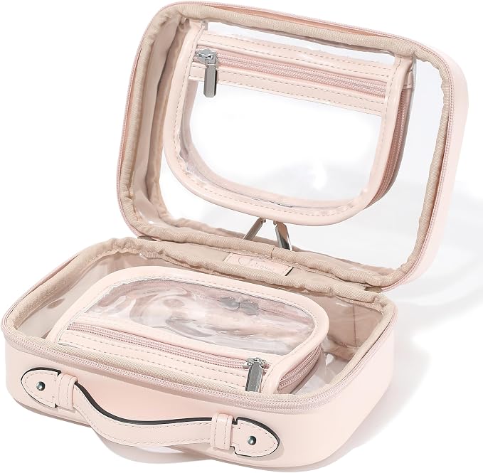 Veki Transparent Makeup Bag Travel Cosmetic Bags Case Waterproof Toiletries Bag Large Capacity Open Storage Bags Organizer With Zipper, Portable Make Up Organizer for Women and Girls - Image 6