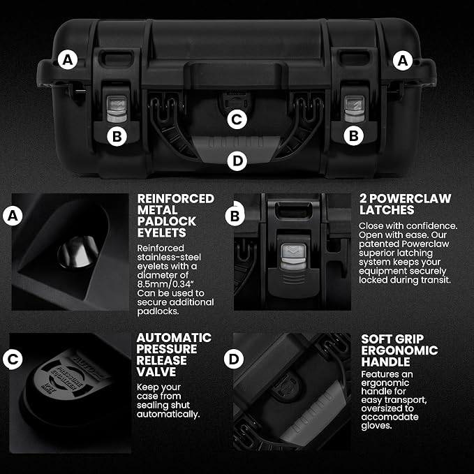 NANUK 920 Empty Hard Case – Waterproof Travel Hard Case, 16.7” x 13.4” x 6.8”, Dustproof & Impact-Resistant, Airline Carry-On Approved – Black - Image 4
