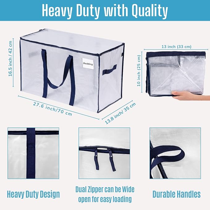 VENO 7 Pack Christmas Decoration Storage Bundle (5 Pack Wreath Storage Bag Garland Container+ 2 Pack Wrap-Around Handles Bags) - Image 7