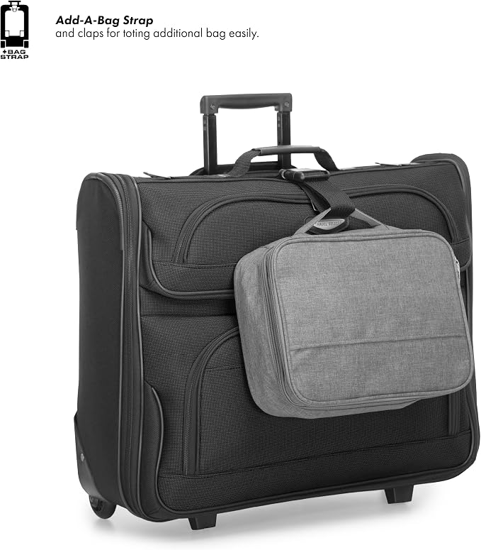 Travel Select Amsterdam Business Rolling Garment Bag, Softside Expandable Rolling 2-Wheeled Suit Carrier, Gray, One Size - Image 5
