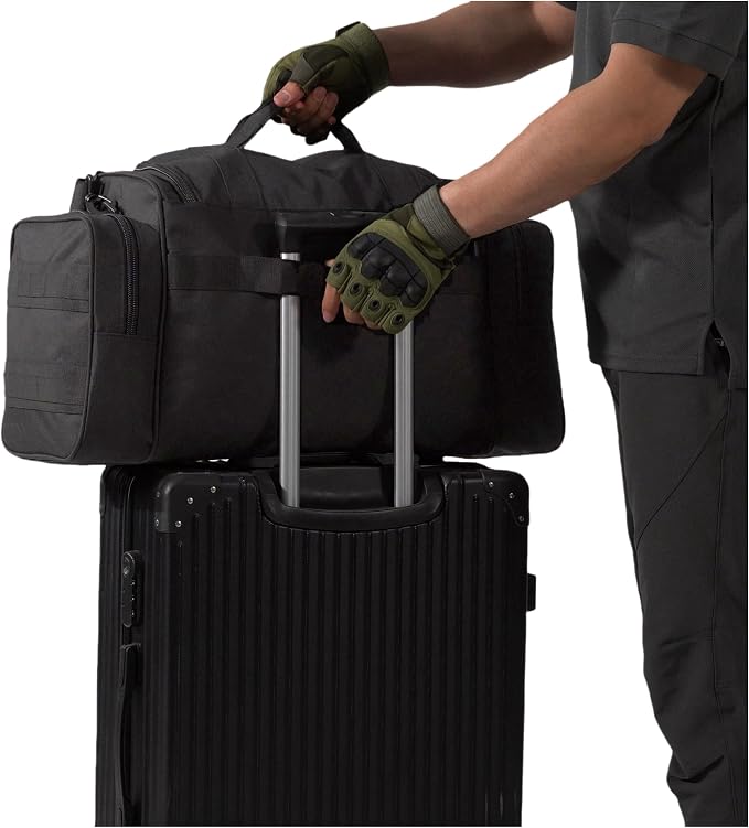 APRILBAY Duffel Bag – Heavy Duty Tactical Gym Bag for Men, Splashwater-Proof Weekender Travel Bag for Basketball, Football, Soccer, Hiking, and Hunting (Black) - Image 8