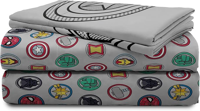 Marvel Avengers Iron Man Queen Comforter Set 7 Piece Kids Bedding, Multi | Hulk Captain America Thor, Bed in a Bag, Comforter Sheets Shams Pillowcases, Soft Microfiber, Machine Washable, Boys Gift - Image 7