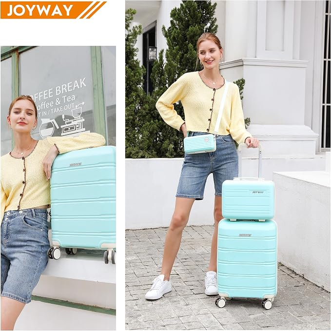 Joyway Carry On Suitcase Airline Approved with TSA Lock, Hardside Luggage Bags for Travel with Spinner Wheels, Durable Hard Shell 20Inch Light Green - Image 7