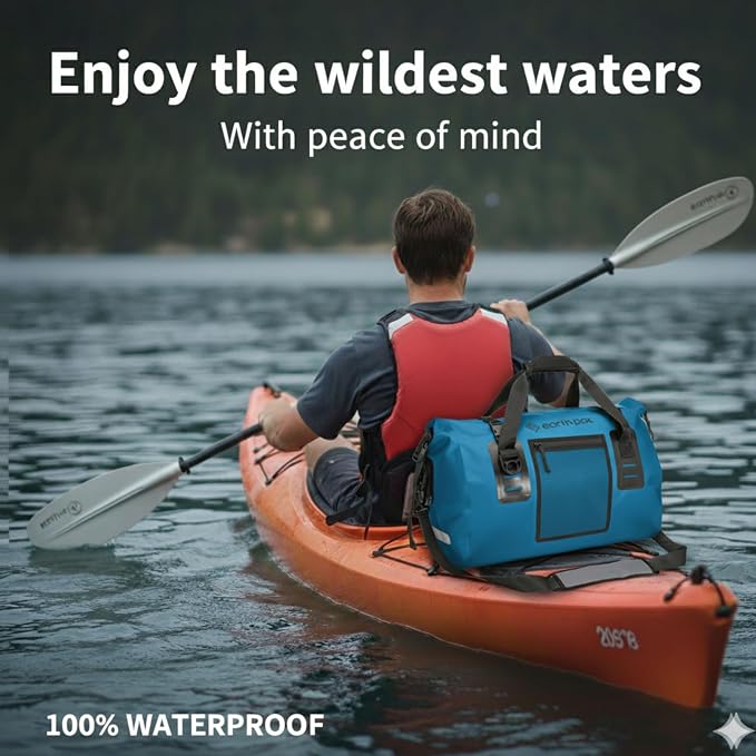 Earth Pak Waterproof Duffel Bag - Heavy Duty Motorcycle Dry Bag with Large Storage Space Perfect for Traveling, Camping, Kayaking, Fishing & Canoeing Bag 50L/70L/90L/120L Sizes - Image 3