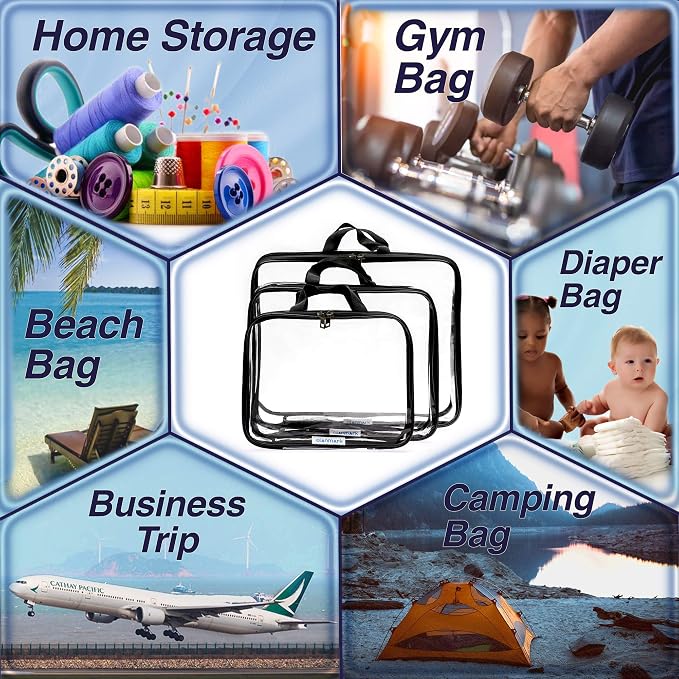 Clear Compression Packing Cubes 3 Set - Clear Toiletry Bag - PVC Makeup Bag - Large Transparent Cosmetic Travel Case - Image 3