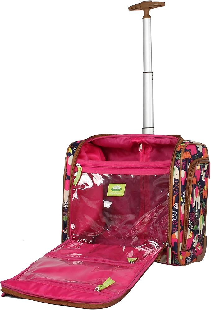 Lily Bloom Designer 15 Inch Carry On - Weekender Overnight Business Travel Luggage - Lightweight 2- Rolling Wheels Suitcase - Under Seat Rolling Bag for Women (Elephant Rain) - Image 5