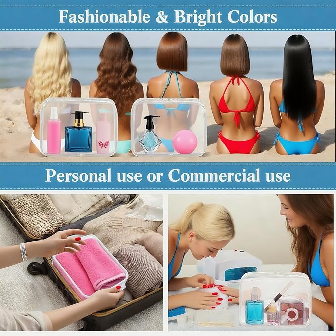 100 Pcs Clear Makeup Bags Bulk-Graduation Dad Mon Gifts Bag Tsa Approved Toiletry Bag for Travel Transparent Cosmetic Bag PVC Waterproof Travel Small Pouches with Zipper for Men and Women (Black) - Image 6