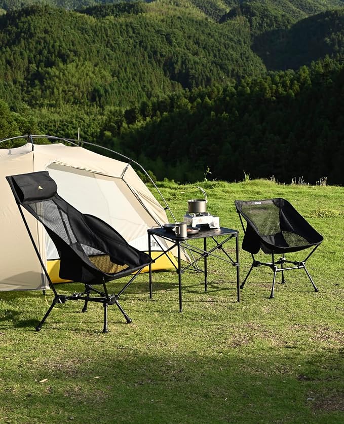 iClimb Lightweight Stable Alu. Folding Square Table Roll Up Top with Carry Bag for Camping Picnic Backyards BBQ Camp Kitchen (Nature, M) - Image 11