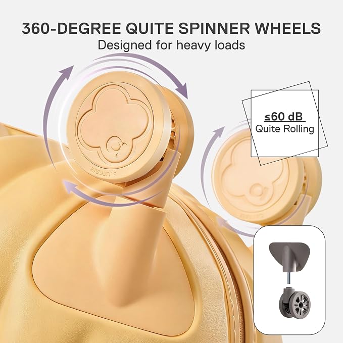artrips Large Checked Luggage 28 Inch, Hard Shell Suitcase with Spinner Wheels, Large Travel Suitcase for Long Trips and Family Travel, Yellow - Image 5