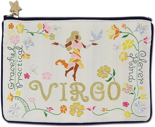 Catstudio Astrology Zipper Pouch, 5x7 Travel Toiletry Bag, Makeup Bag, Dog Treat Pouch, or Travel Purse by catstudio