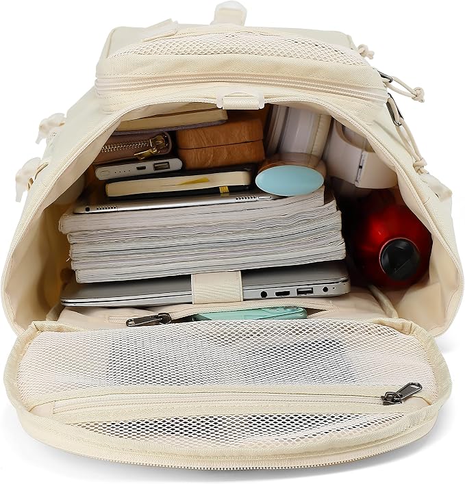 Kalesi Gym Duffle Bag Backpack 4-Way Waterproof with Shoes Compartment for travel Sport Hiking laptop (Sea salt white) - Image 5