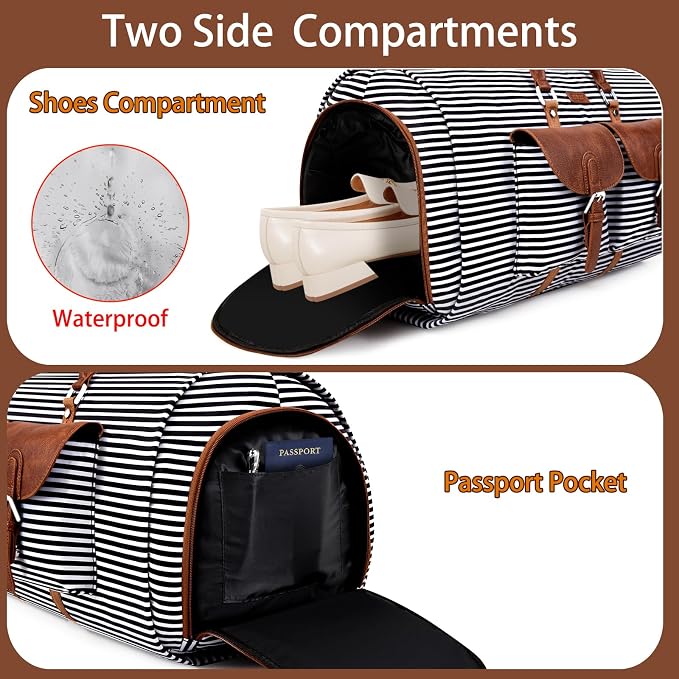 Garment Duffle Bag for Travel - Convertible Carry on Garment Duffel Travel Bag for Women Men Large Weekender Bag with Shoes Pouch 2 in 1 Hanging Suit Travel Duffel Bag 3pcs Set - Image 4