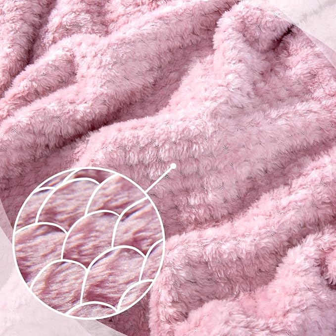 urnexttour Travel Pillow and Blanket Set Neck Pillows Soft Blankets with Sleep Mask Travel Essentials for Airplane Car Memory Foam Pink - Image 6