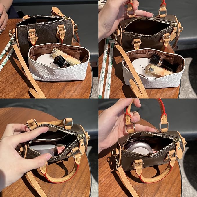 DupontPaper Purse Organizer Insert Compactible with Lv Speedy Nano | Dupon Paper Nano Speedy Insert, Waterproof Lightweight Mini Bag Insert with YKK Zipper Pocket, 8 Compartments Shaper - Image 7