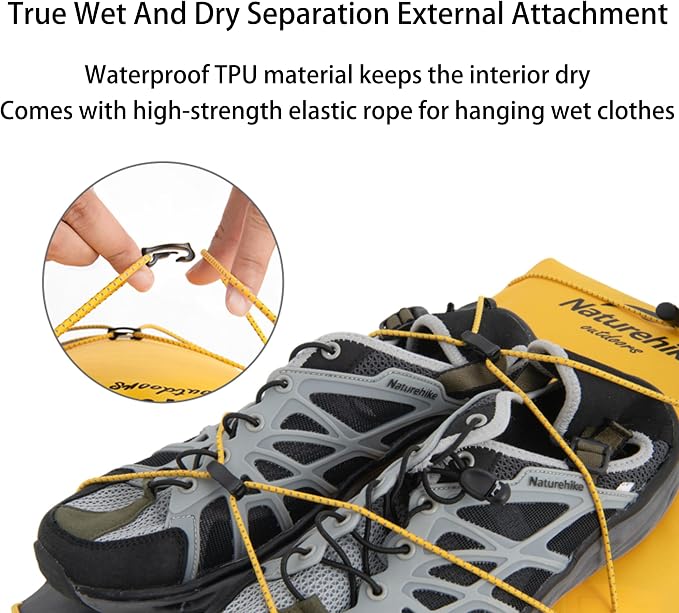 Naturehike Waterproof Backpack - Roll-Top Heavy Duty Kayaking Dry Bags for Men Women, 20L/30L/40L Closure Bag (Khaki, 20L) - Image 3