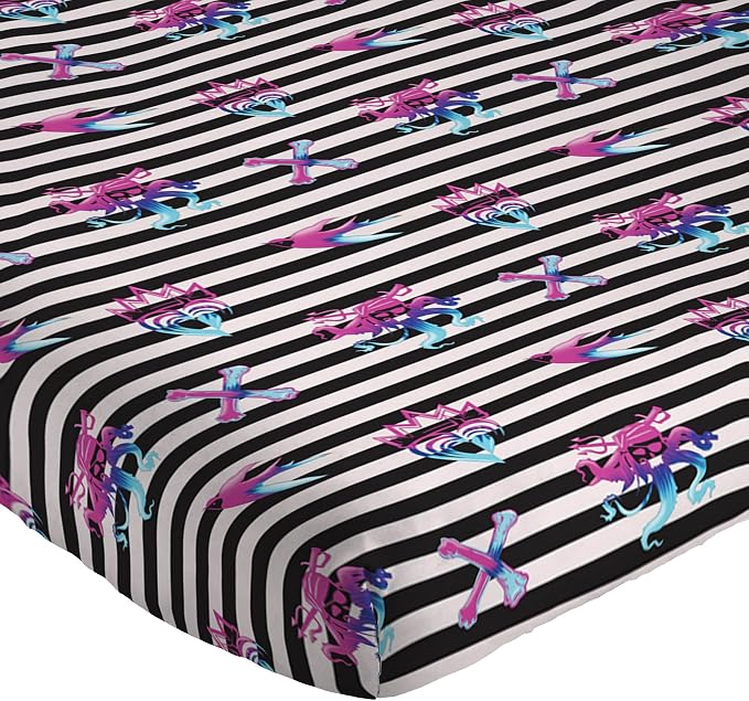 Jay Franco Kids Sheet Set with Fitted, Flat Sheets & Pillow Cover - Ultra-Soft Bedding with Pillowcase for Room Decor, Multi Color - Descendants, 3 Piece Twin - Image 2