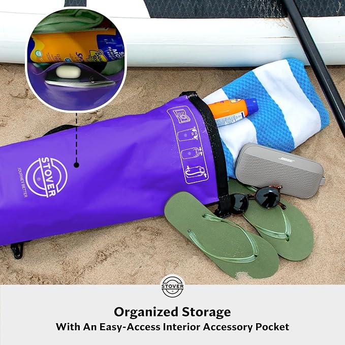 STOVER 5/10/25/30/40L Waterproof Dry Bag, Small Lightweight Roll Top Dry Bag Backpack w/Waterproof Phone Case, Kayaking, Travel, Hiking, Fishing, Tubing, Camping, the Beach, Men/Women (Purple) - Image 4