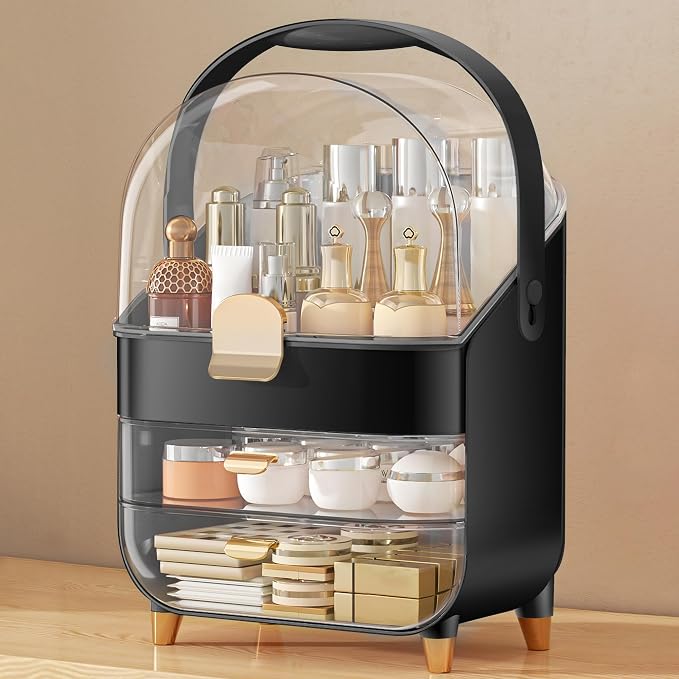 Anylady Makeup Organizer Countertop, Skincare Holder Bathroom Counter Organizer, Storage Box Cosmetic Display Cases, Teen Girl Gifts Make up Organizers for Vanity, Dresser by Anylady