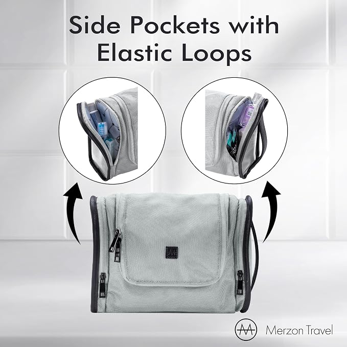 The Dopp’r Ganger, Hanging Toiletry Bag with Multi Compartment Storage, Large Travel Grooming Organizer with Hook, Made from Sturdy Ballistic Nylon, HNG-833-SLV, Silver - Image 6