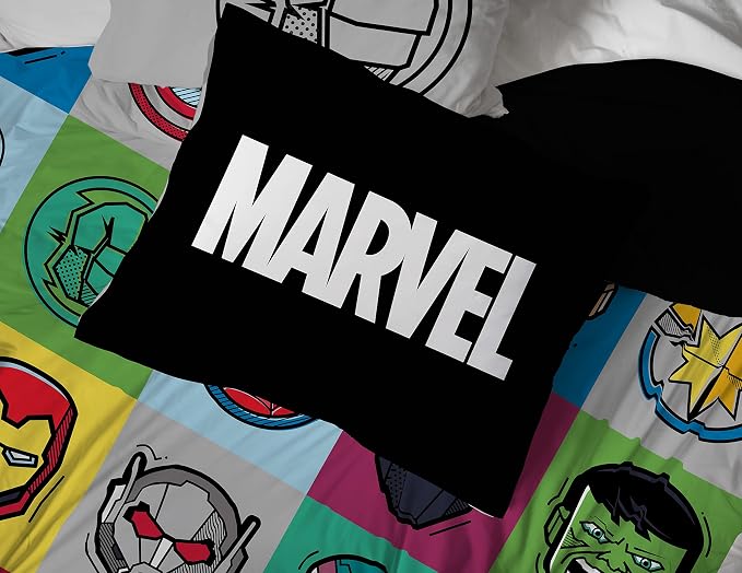 Marvel Avengers Iron Man Twin Comforter Set 5 Piece Kids Bedding, Multi | Hulk Captain America Thor, Bed in a Bag, Comforter Sheets Sham Pillowcase, Soft Microfiber, Machine Washable, Boys Gift - Image 6