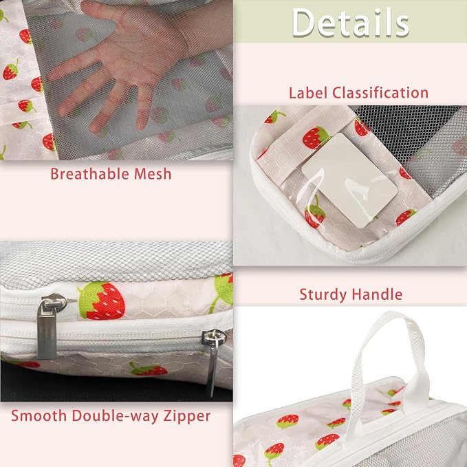 7 Pcs Compression Packing Cubes for Travel Luggage, Lightweight Suitcase Organizer Bags Set, Compression Packaging Cube for Travel Essentials, Packing Cubes for Carry on Suitcase - Image 4