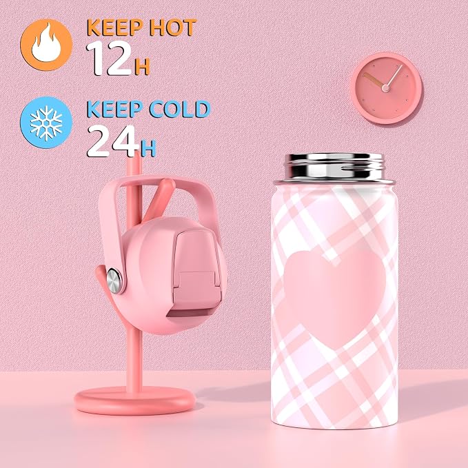 ACESAK Backpack for Girls with Insulated Water Bottle, Bookbag Backpack for Girls Kids, 14oz Kids Water Bottle Stainless Steel, Lunch Bag & Pencial Case, Back To School Gift (Pink) - Image 4