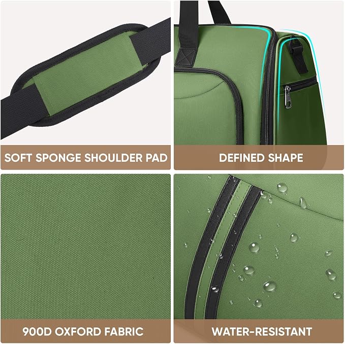 BALEINE Travel Garment Bag, Travel Suit Bag for Men, Water Resistant Carry on Garment Bag for Hanging Clothes, Garment Duffel Bag for Travel Business (Green-Convertible) - Image 7