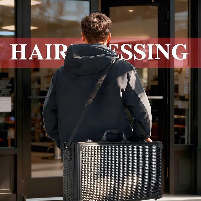 Large Barber Carrying Case, Hairdresser Tool Box Organizer Traveling Case, Portable Travel Barber Suitcase for Hair Stylist Pet Groomer Beauty Salon Makeup Artist - Image 8
