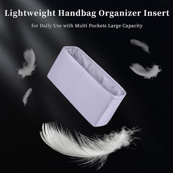Organizer for Purse Bags, Tote HandBags Organizer with Silky Satin Compatible with Chanel 19 Jumbo, Lightweight Inner Bag for Luxury Bags (Lavender, Jumbo30) - Image 4
