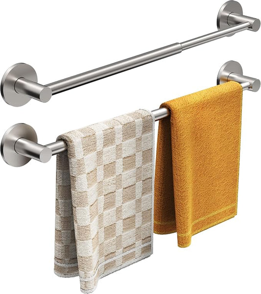 Magnetic Towel Bar, Adjustable Towel Rod with Larger Magnetic Base & Hidden Magnet Design, Non-Slip Magnetic Towel Holder for Refrigerator, Dishwasher, Oven, Washer (Silver, 2Pack) by MIROAMZ