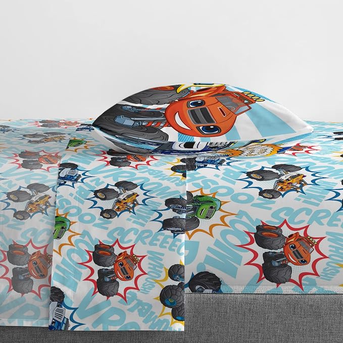 Jay Franco Kids Sheet Set with Fitted, Flat Sheets & Pillow Cover - Ultra-Soft Bedding with Pillowcase for Room Decor, Multi - Blaze, 3 Piece Toddler - Image 6