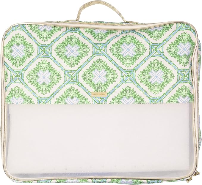 Lilly Pulitzer Packing Cubes Set of 3, Swayin in the Breeze | Resort Ready Polyester & Mesh Suitcase Luggage Organizers in 3 Sizes with Metallic Leatherette Trim & Handles for Travel - Image 4