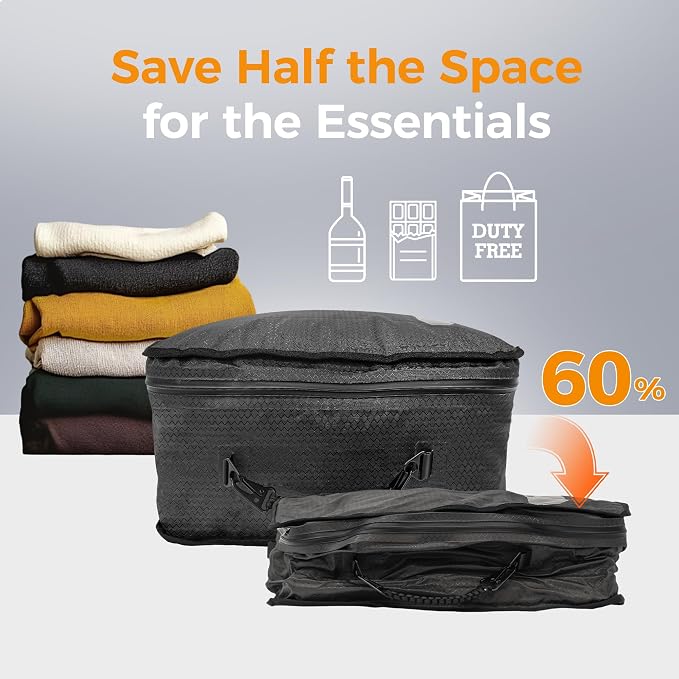 ZPO Travel Vacuum Bags with Pump, IP68 Waterproof Reusable Vacuum Seal Bags for Clothing Travel, 46L Compression Bags for Carry On Suitcases and Backpack (2 Pack+Pump) - Image 3