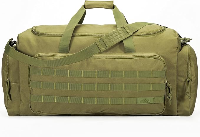 APRILBAY Super Quality 60L Large Duffel Travel Bag Luggage Foldable Bag Cargo Sport Gear Equipment Skiing Hardware Bag Heavy Duty& Durable(Dark Green) by APRILBAY