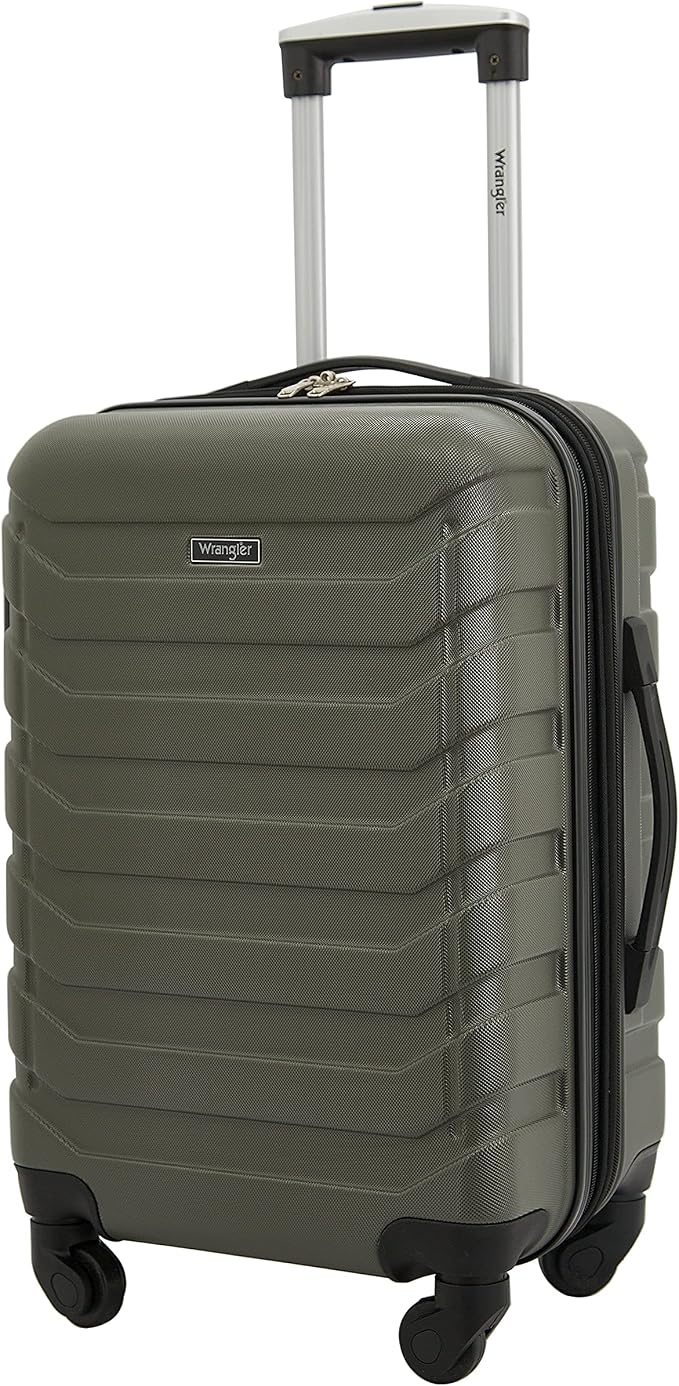 Wrangler 4 Piece Miami Luggage and Packing Cubes Set, Olive Green - Image 3