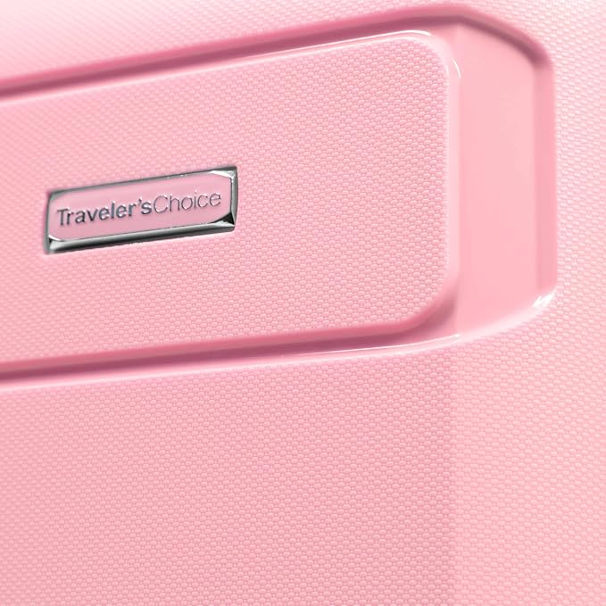 Traveler's Choice Pagosa Hardshell Expandable Luggage with Spinner Wheels, Pink, 2-Piece Set (22/27) - Image 9