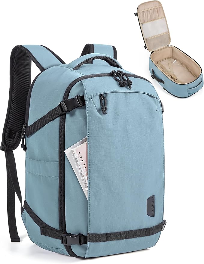 BAGSMART Travel Backpack for Women, 15.6 Inch Carry On Bag, Forest Green | TSA approved personal item fit for flights. Water resistant weekender daypack ideal for travel, business, and daily use. by BAGSMART