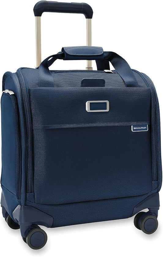 Briggs & Riley 2-Wheel Cabin Bag - Carry On Luggage for Travel, Suitcases with Wheels, Softside Rolling Bag for Men & Women, Interlocking Handle, Self-Repairing Zipper - Baseline Collection, Navy by Unknown