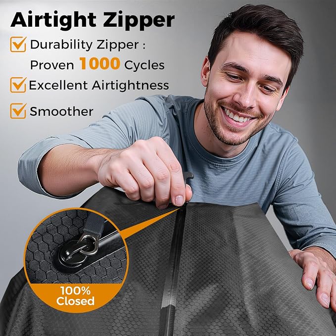 Travel Vacuum Seal Bags with Wireless Rechargeable Pump, 25L Durable Reusable Compression Packing Bags for Carry-On Suitcase & Backpack, IP67 Waterproof Space Saver Kit (2 Pack) - Image 9