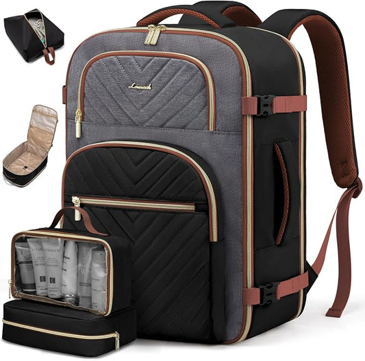LOVEVOOK Travel Backpack Carry on Flight Approved 40L,Waterproof TSA Travel Essentials Personal Item Backpack for Women Men,Large Carry on Luggage Suitcase Travel Bag for Airplane with 3 Packing Cubes by LOVEVOOK