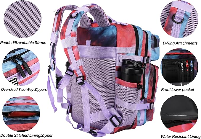 LHI Military Tactical Backpack for Men and Women 45L Army 3 Days Assault Pack Bag Large Rucksack with Molle System - Image 5