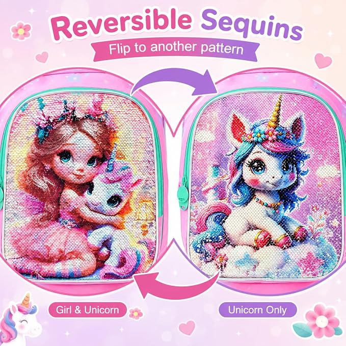 AGSDON 3PCS Rolling Backpack for Girls Boys, Kids Roller Wheels Bookbag, Wheeled School Bag with Lunch Bag - Image 3