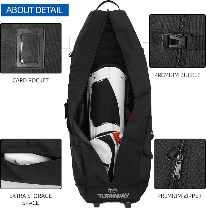 TurnWay Foldable Padded Golf Travel Bag, Heavy Duty 900D Polyester Golf Club Bag Waterproof Golf Carry Bag Cart Bag with Wheels, Soft-Sided Spacial Size for Golf Gear Transportation - Image 4