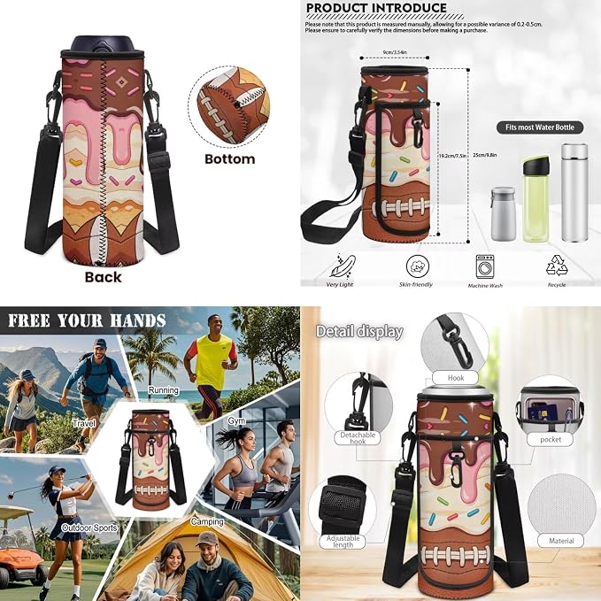 Sweetheart Print Backpack for Boys 4 Pack School Bag Rucksack with Reusable Lunch Bag Water Bottle Carrier Bag Pencil Case Set - Image 5