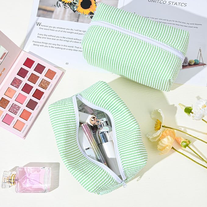 SOIDRAM 6PCS Bridesmaid Proposal Gifts Green makeup bag bulk for Wedding Party Favors Bachelorette party decorations Toiletry Organizer Bag Cosmetic Case Gift - Image 2