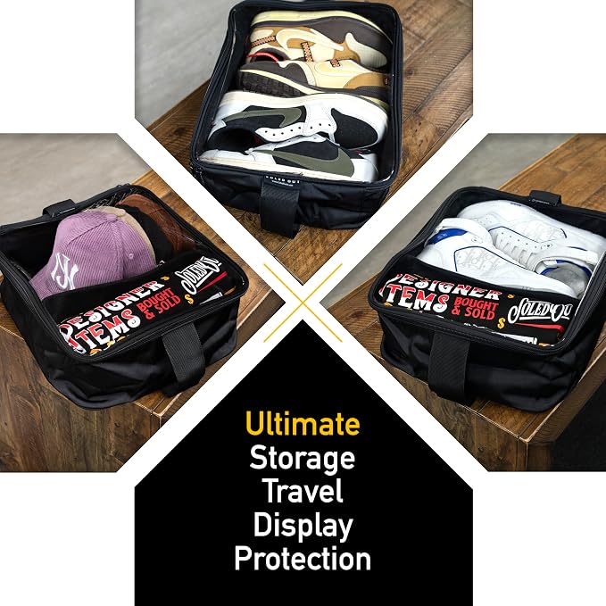 SoleGuardian XXL Sneaker Travel Case – U.S. Brand – Clear Waterproof Lid, Adjustable Dividers – Soft Bag Organizer for up to 4 Pairs of Casual, Athletic, Golf & Sports Shoes, Gift for Men & Women (3) - Image 6