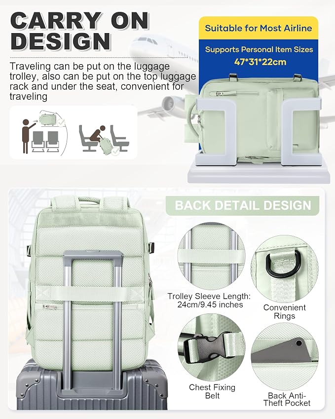 VGCUB Vacuum Backpack Travel with Pump, Vacuum Seal Compression Bags Laptop Backpack Personal Item - Image 5